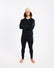 Model in the black XTM Valentino Active200 merino top and matching thermal pants, arms crossed