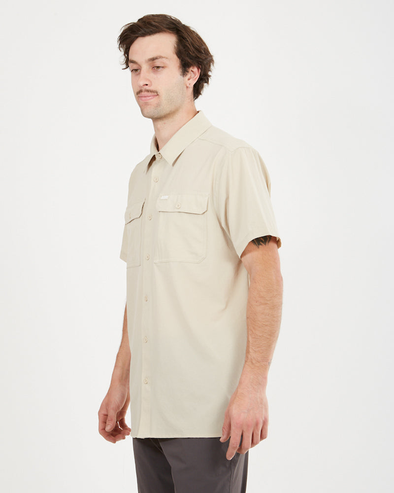Three-quarter view of the Sand XTM Dunkeld short sleeve hiking shirt