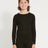 XTM Kids Heatflex Thermal Top in Black, front view on a boy showing the crew neck