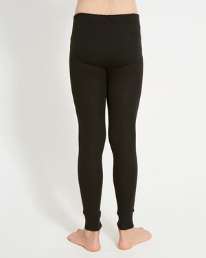 XTM Kids Heatflex Thermal Pant in Black, back view showing the waistband