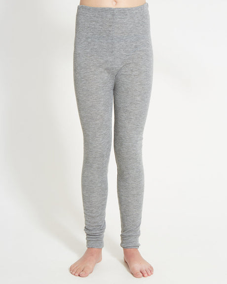 XTM Kids Heatflex Thermal Pant in Charcoal Marle, front view on a child