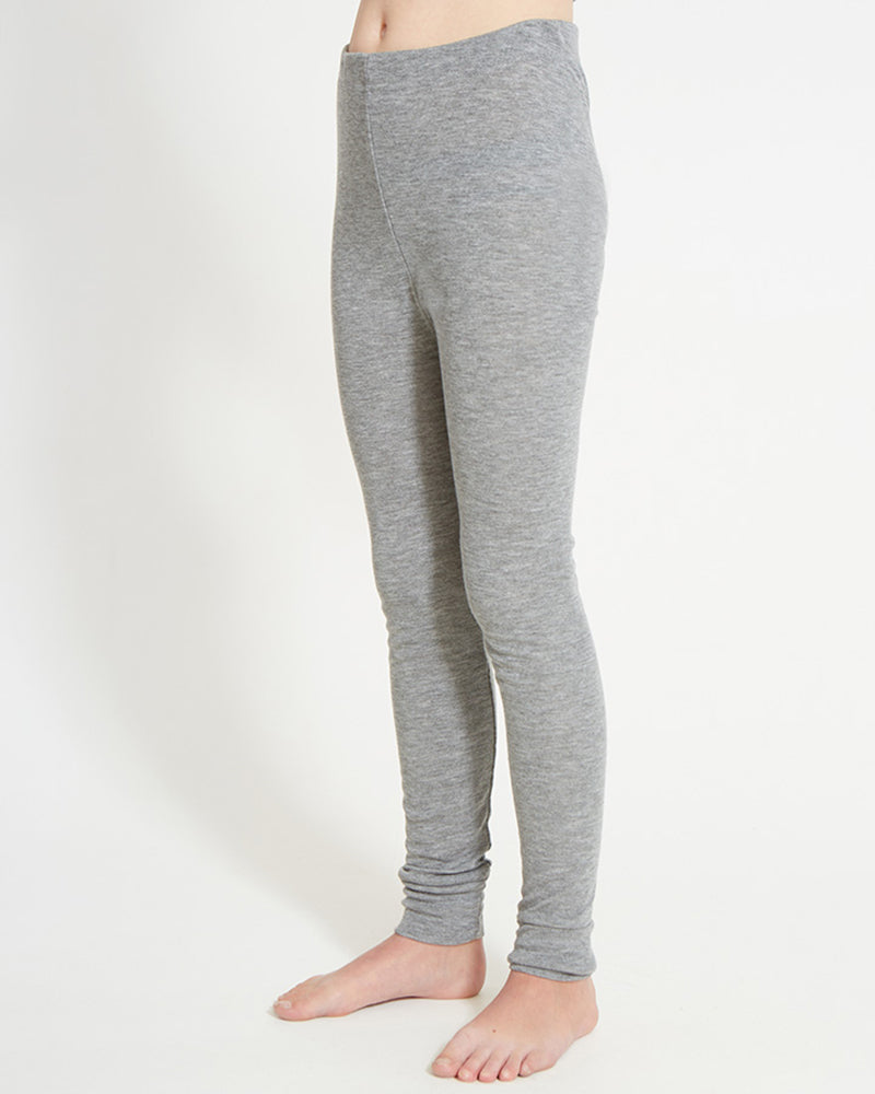 XTM Kids Heatflex Thermal Pant in Charcoal Marle, three-quarter view showing the cuffed ankle