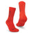 Pair of XTM Kids Heater thick Merino socks in Lava red-orange with dark lettering