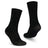Pair of XTM Kids Dual Density Merino blend snow socks in Black with charcoal heel and toe