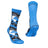 XTM Kids Trooper Merino Blend Winter Sock in French Blue camo, a pair shown from the side and the back