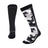 Pair of XTM Trooper socks in Black Camo, plain black back and white and grey camo front