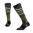 Pair of XTM Trooper socks in Dark Grey Marle with olive and white stripes and a mountain-ridge band