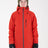 Boy wearing the Lava red XTM Kids Titanium III Snow Jacket, front view with grey zip and chest pocket
