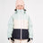 Girl wearing the Cool Mint XTM Kids Snowcone Snow Jacket, mint, cream and navy colour block