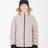 Girl wearing the Plaid XTM Kids Pippa Ski Jacket, pale pink and navy check, front view