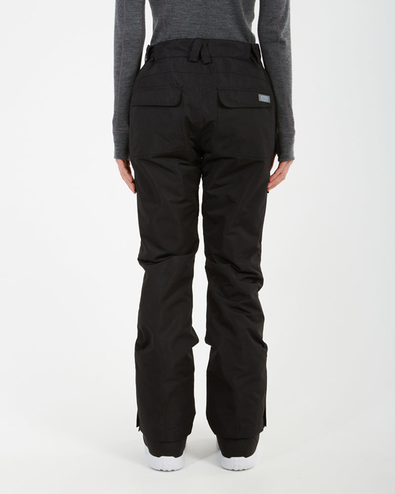 Back view of the black XTM Smooch ski pants with flapped back pockets