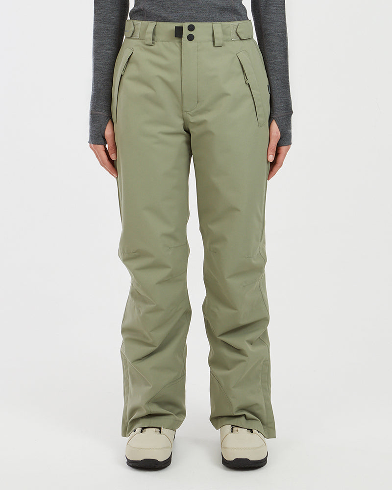 Front view of the XTM Smooch women's ski pants in Light Khaki