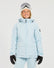 XTM Elevation II women's ski jacket in Sky Blue worn with matching pants, front view