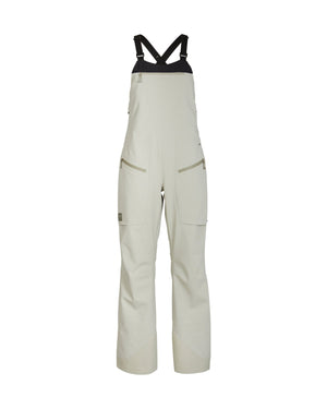 Stone Grey XTM Stellar 2.0 women's bib pant on its own, front view with crossed straps