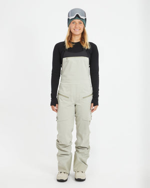 XTM Stellar 2.0 women's bib pant in Stone Grey, full-length front view