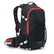 USWE Flow 16L protector pack in black with red trim, front three-quarter view showing harness and waist belt