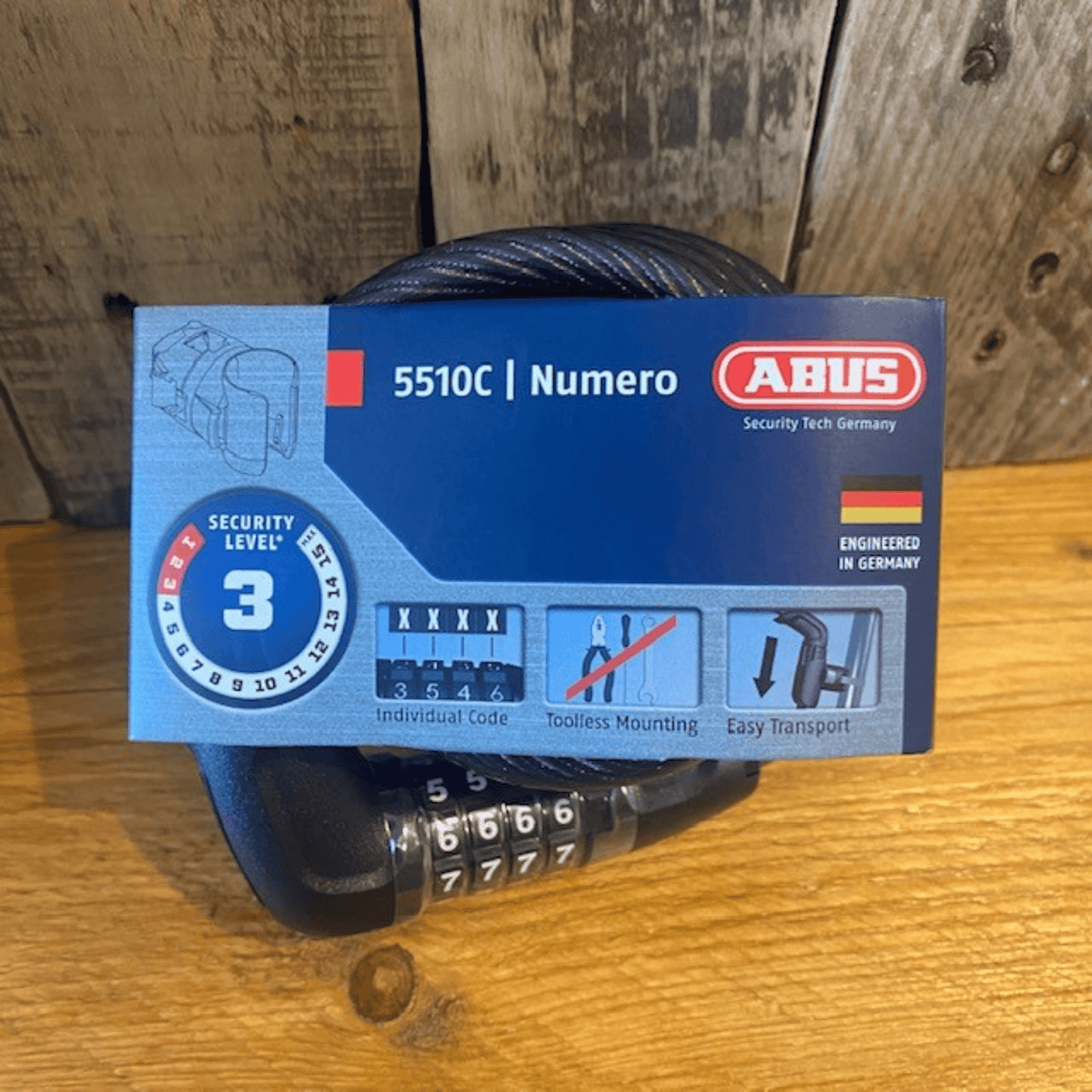 Abus Bicycle & Travel Locks 180CM X 10MM Numero 5510C Combo SCMU AX16523