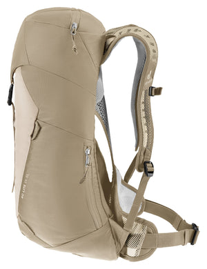 Deuter AC Lite 14 SL in Alu Greystone, front three-quarter view of the lid and side pocket