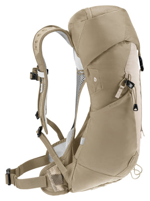 Deuter AC Lite 14 SL in Alu Greystone, side view of the suspended back and side pocket