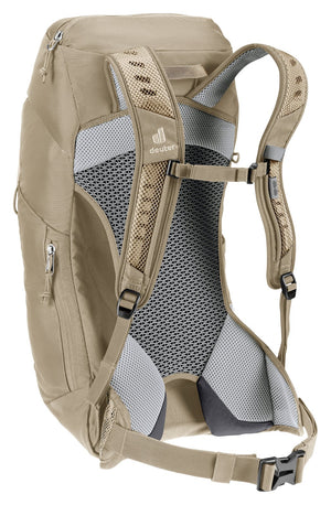 Deuter AC Lite 14 SL in Alu Greystone, rear three-quarter view of straps and hip fins
