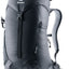 Deuter AC Lite 16 hiking daypack in Black, front view with lid and centre compression strap