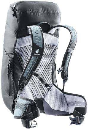 Deuter AC Lite 22 SL in Shale Graphite, rear three-quarter view of shoulder straps and sternum strap