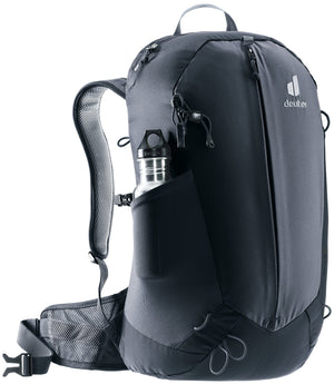 Deuter AC Lite 23 with a metal water bottle in the mesh side pocket