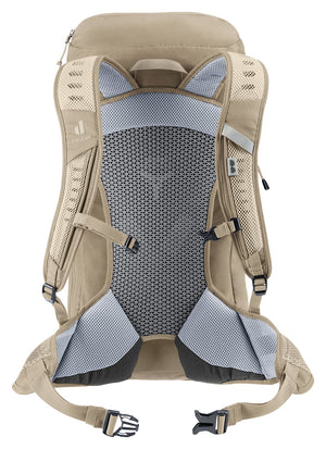 Deuter AC Lite 24 in Alu Greystone from behind, mesh back panel with sternum strap