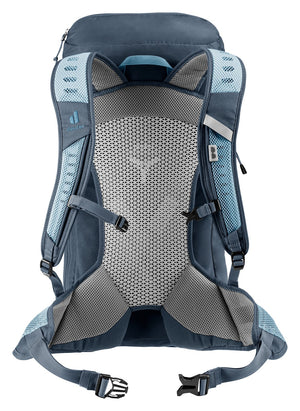 Deuter AC Lite 24 in Atlantic Ink from behind, ventilated mesh back and hip fin buckles