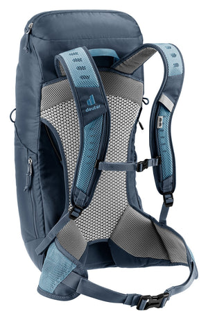 Deuter AC Lite 24 in Atlantic Ink, rear three-quarter view of the harness