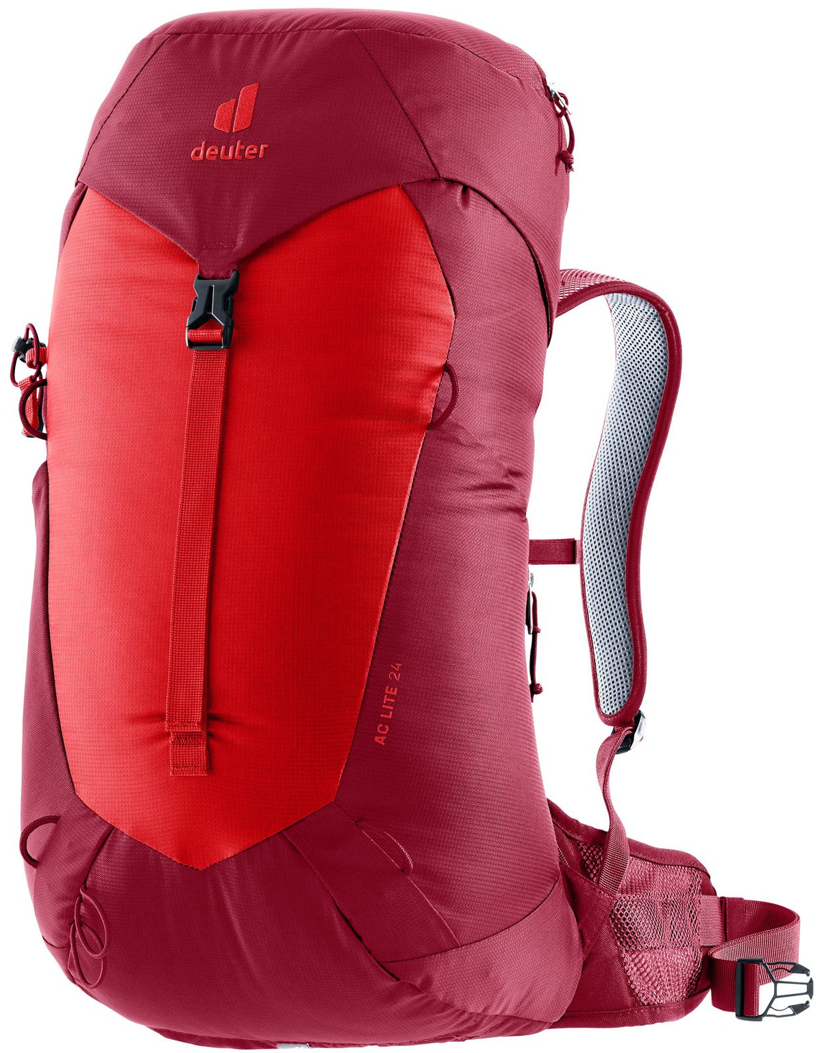 Deuter AC Lite 24 in Cherry Masala, bright red front panel with darker red body