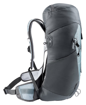 Deuter AC Lite 28 SL in Shale Graphite, side profile of the arched frame and padded hip fin
