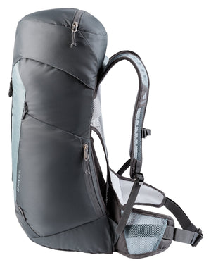 Deuter AC Lite 28 SL in Shale Graphite, side view of the lid and side smartphone pocket