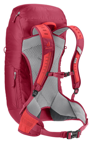 Deuter AC Lite 30 in Cherry Masala, rear three-quarter view of the harness