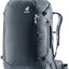 Deuter Access 55 travel backpack in Black, front three-quarter view