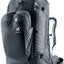 Deuter Access Pro 60 SL women's travel backpack in Black with the daypack zipped to the front
