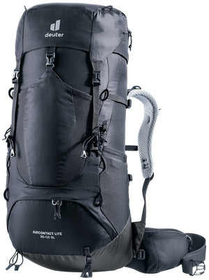 Deuter Aircontact Lite 35 + 10 SL women's trekking pack in Black Graphite, front three-quarter view
