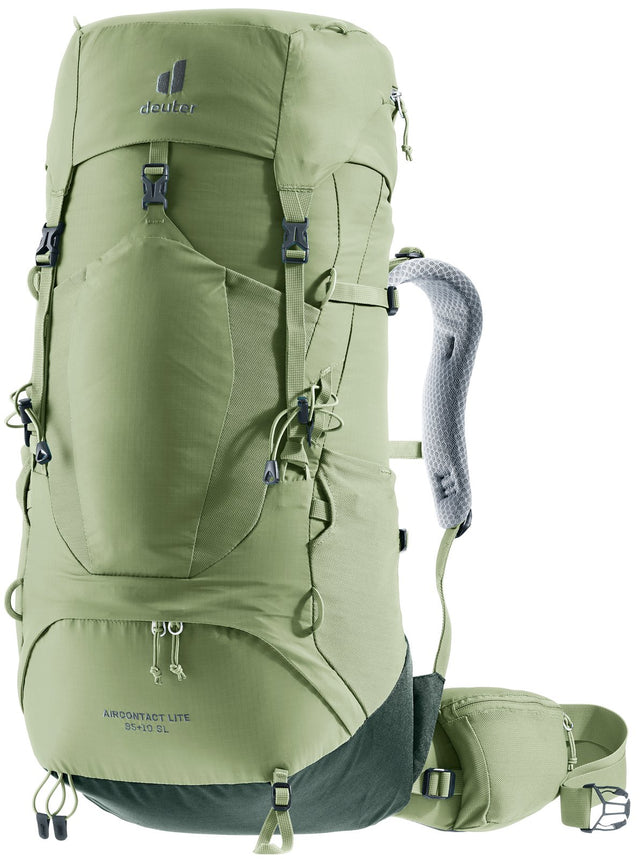 Deuter Aircontact Lite 35 + 10 SL in Grove Ivy, sage green trekking pack, front three-quarter view