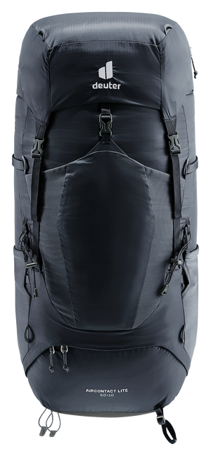 Deuter Aircontact Lite 50 + 10 in Black Graphite, straight-on front view