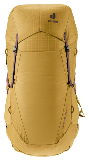 Deuter Aircontact Ultra 50+5 straight-on front view with the lid fitted