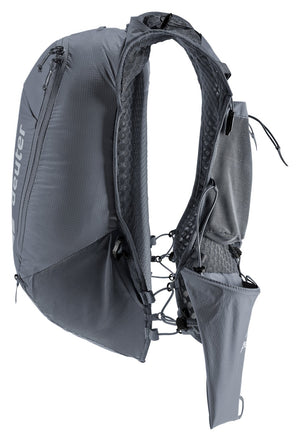 Deuter Ascender 13 in Black, rear three-quarter view of the strap pockets