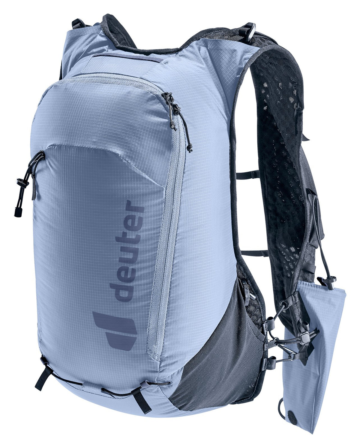 Deuter Ascender 13 in Polar, pale blue running vest, front three-quarter view