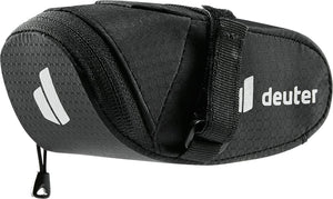 Deuter Bike Bag 0.3 mini saddle bag in Black with hook-and-loop strap and reflective logo