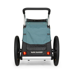 Burley Bark Ranger rear view with the rear door closed and reflectors either side