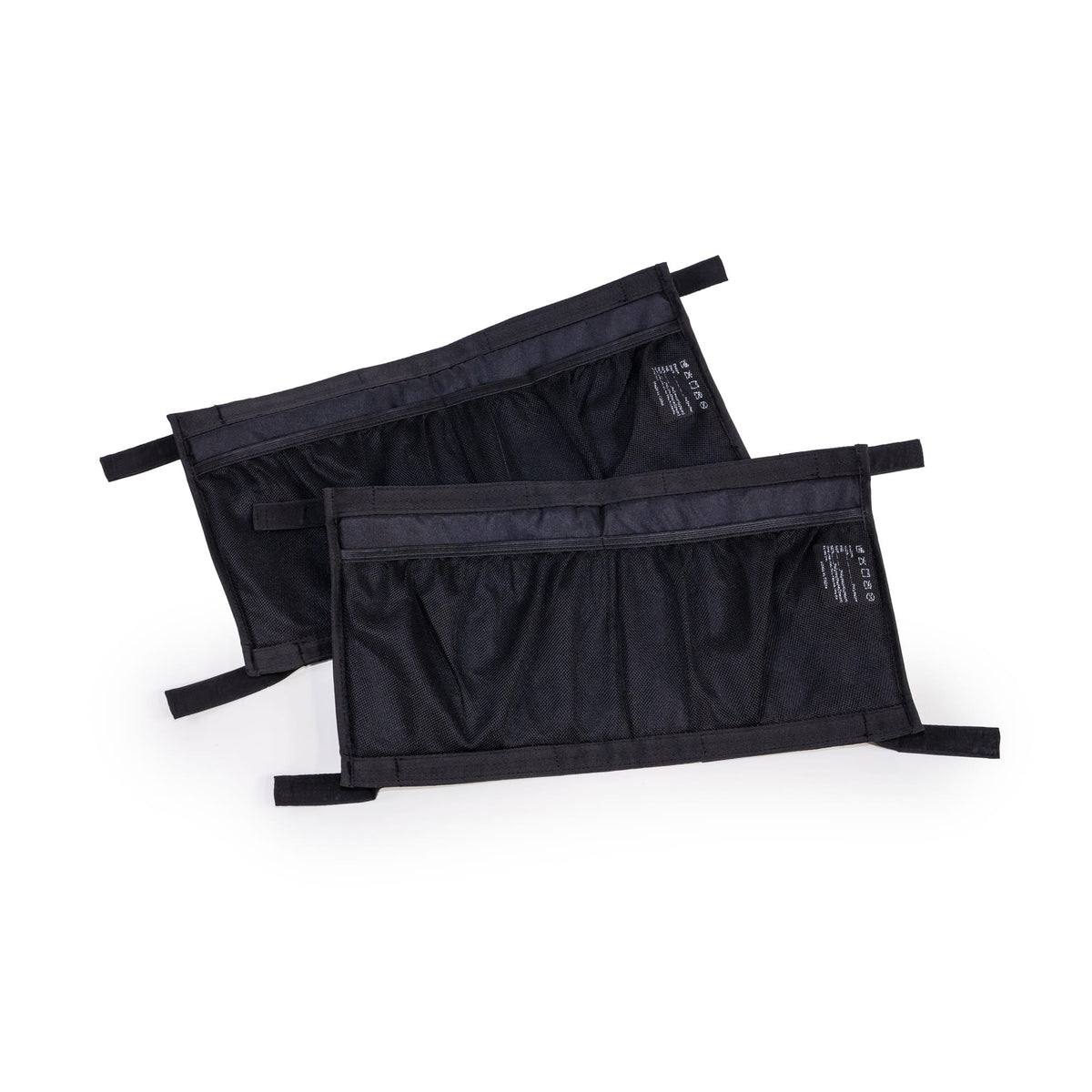 Burley Hopper Interior Organizer Kit, two black mesh-pocket dividers with Velcro straps laid flat