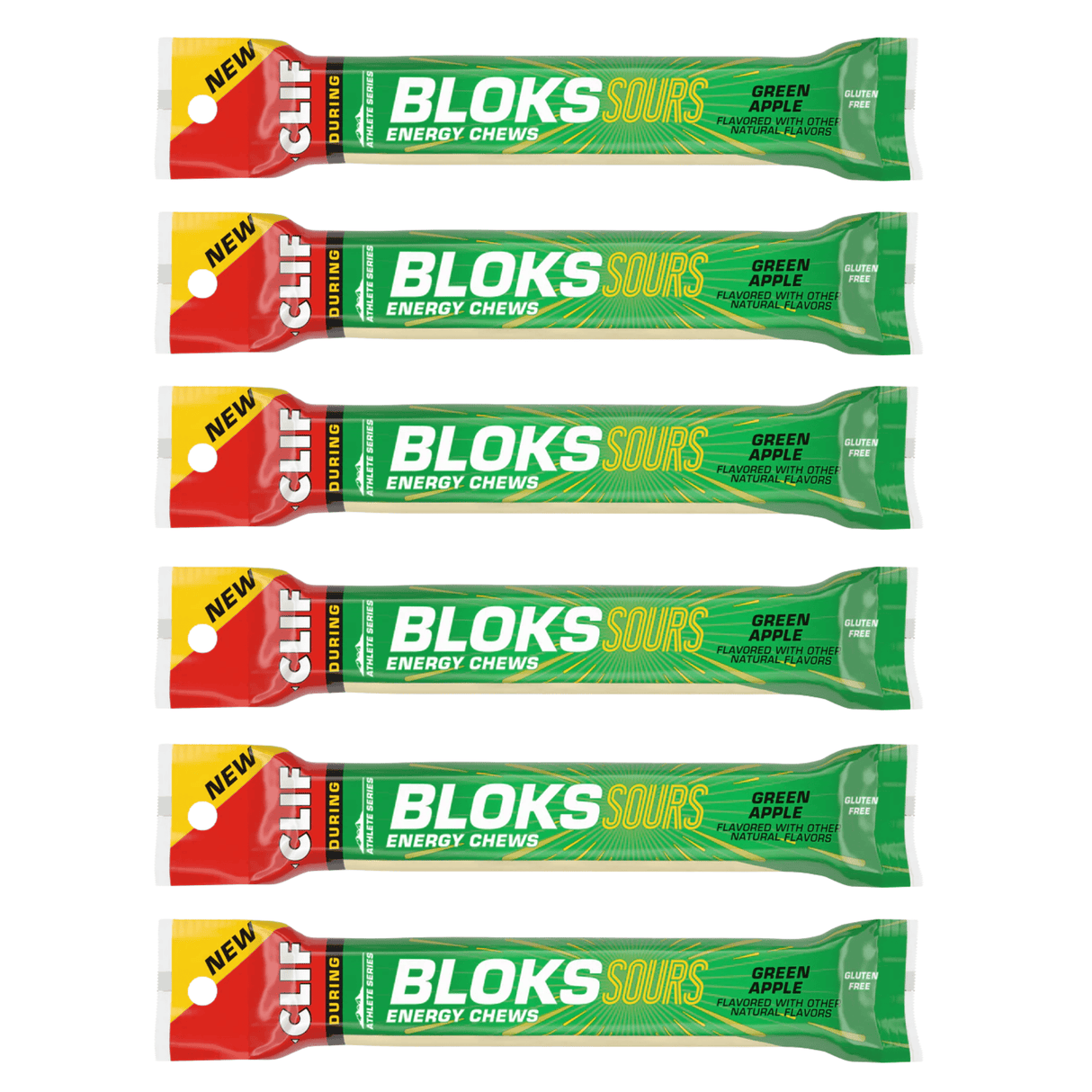 Clif Energy Chews 6 Pack / Sour Green Apple BLOKS Energy Chews CLIF596