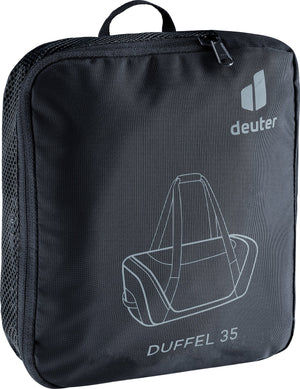 Storage sack for the Deuter Duffel 35, packed flat with mesh side panel