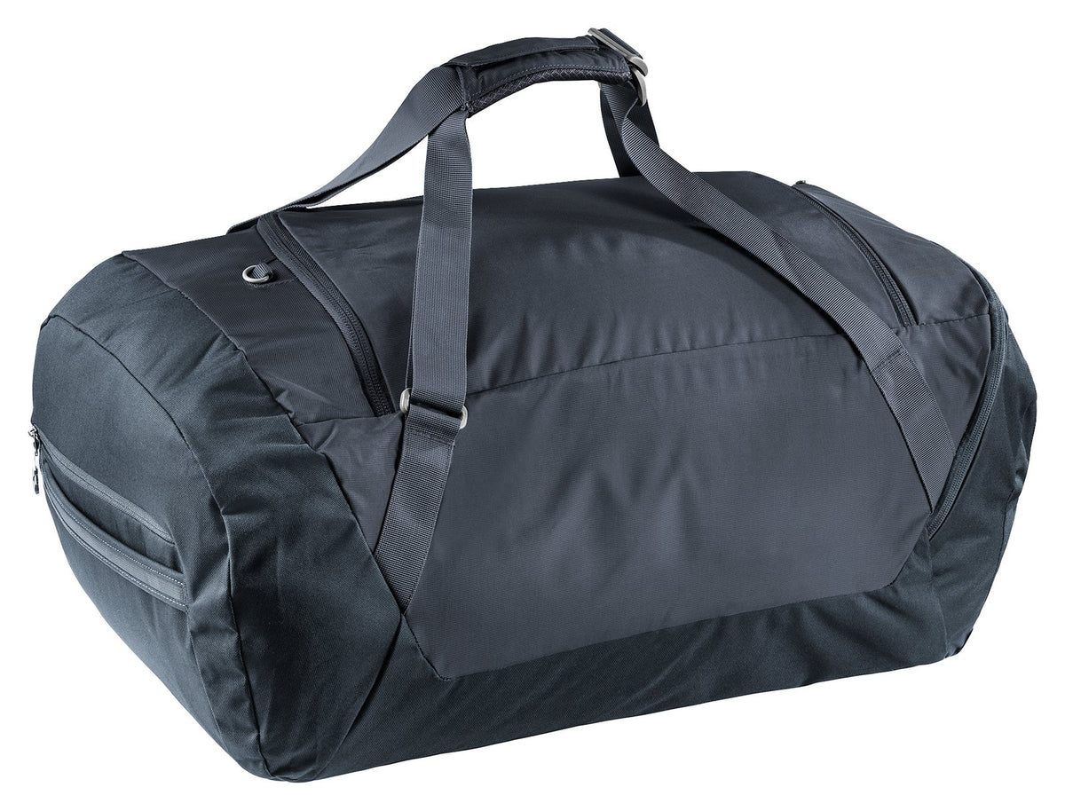 Deuter Duffel 70 rear three-quarter view showing the carrying straps