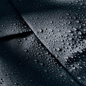 Close-up of water beading on the Deuter Duffel Pro 60's TPU-coated fabric