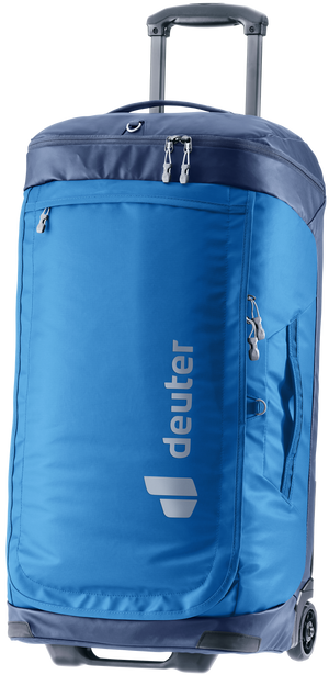 Deuter Duffel Pro Movo 60 wheeled duffel in Neptune Nightblue with handle extended